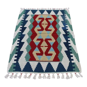 1960s Rustic Farmhouse Handmade Wool Kilim