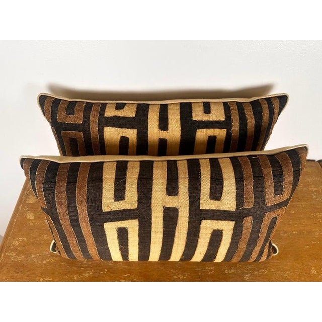 Pair of African Cuba Cloth Pillows For Sale - Image 4 of 6