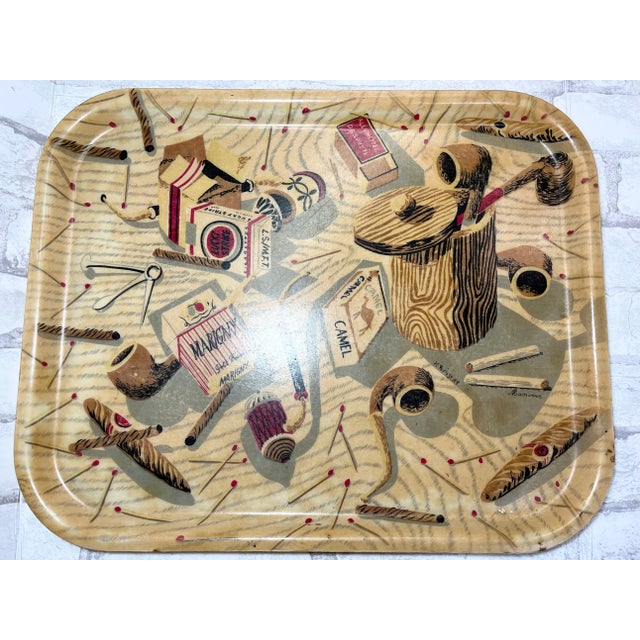 This is a vintage large fiberglass tray, Camel Cigarettes Tray signed by JC Bissery, Brand is Manover, made in France,...