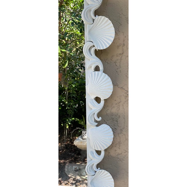 Vintage Coastal Cast Iron Shell & Starfish Wall Mirror For Sale - Image 4 of 15