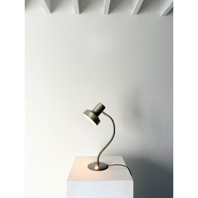 Chrome and Brass Desk Lamp, 1950s For Sale - Image 9 of 9