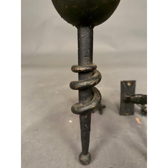 French 1890s French Wrought Iron Wall Sconces - Pair For Sale - Image 3 of 13