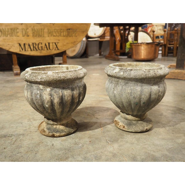 Pair of Small 1960s French Reconstituted Stone Planters by Grandon Frès For Sale - Image 10 of 12