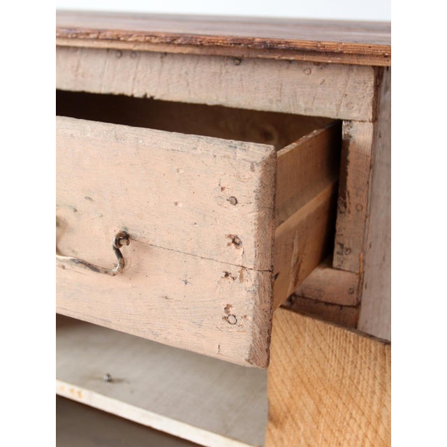 Early 20th Century Antique Painted Farmhouse Cupboard With Drawer and Double Doors For Sale - Image 5 of 18