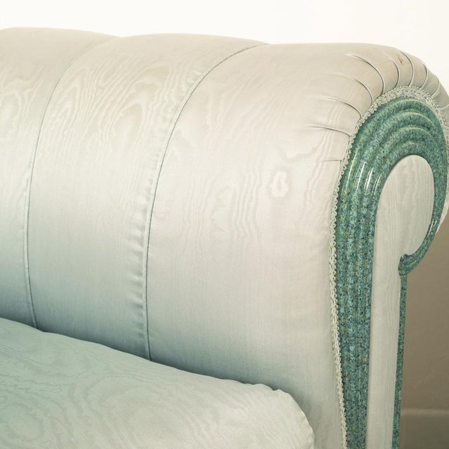 Blue Moiré Silk Sofas from Style Arte, 1980s, Set of 2 For Sale - Image 8 of 18