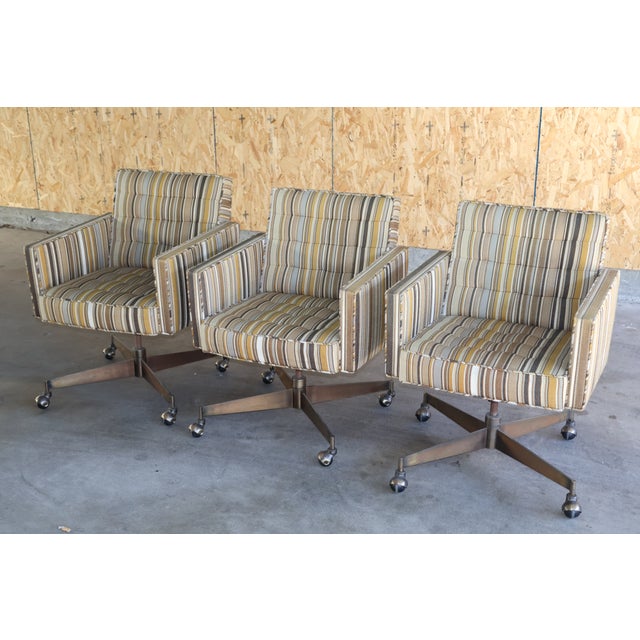 Mid-Century Modern Swivel Executive Chairs by Edward Wormley for Dunbar, 1960s For Sale - Image 3 of 15