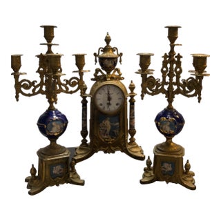 Imperial 3-Piece Clock Garniture Set. For Sale