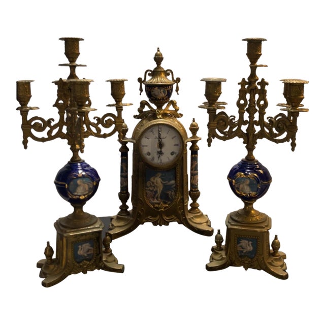 Imperial 3-Piece Clock Garniture Set. For Sale