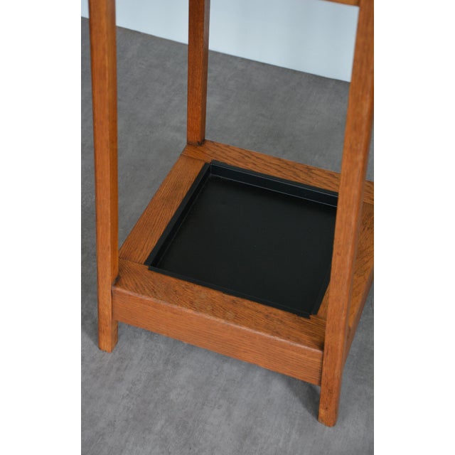 Mid-Century Oak Coat Stand with Umbrella Holders and Drip Tray, 1950 For Sale - Image 17 of 18