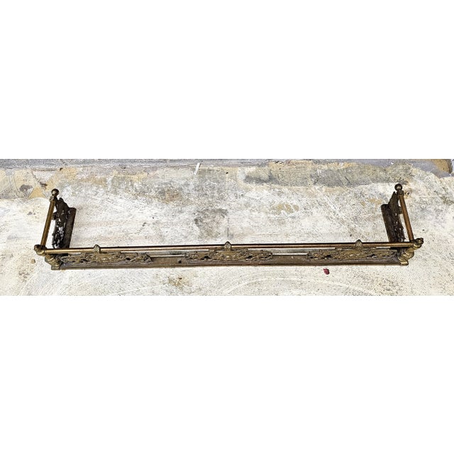 Early 20th Century Renaissance Revival Style Brass Fire Fender For Sale - Image 4 of 10
