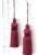 Pair of Ruby Red Key Tassels With Satin and Cut Velvet Details For Sale - Image 4 of 15