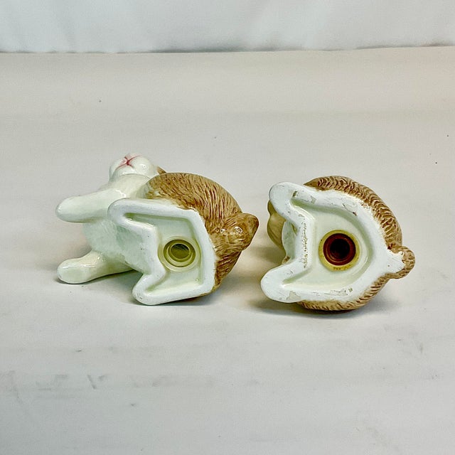 1980s Vintage Hollywood Regency Brown-Eyed Bunny Salt and Pepper Shakers - A Pair, Fitz & Floyd Easter For Sale - Image 15 of 15