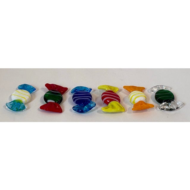 Set of 6, Vintage Petite Glass Candy Pieces For Sale - Image 4 of 4