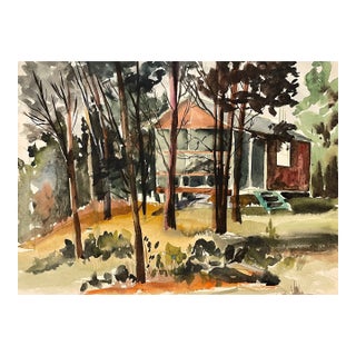 1950s Elizabeth Slater Forest Landscape Painting For Sale