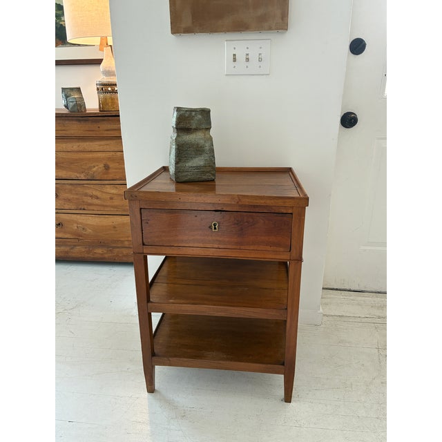 Vintage Wooden Nightstand With Drawer, France For Sale - Image 17 of 18