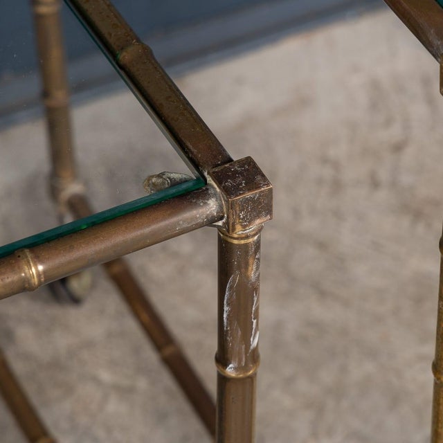 Vintage French Brass and Faux Bamboo Nesting Tables by Maison Jansen, 1960s, Set of 3 For Sale - Image 12 of 17