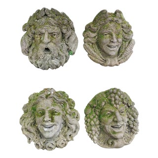 Unknown, Masks, Venice, 19th Century, Vicenza Stone, Set of 4 For Sale