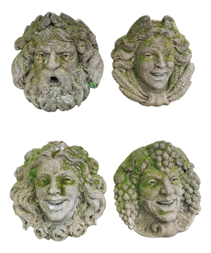 Unknown, Masks, Venice, 19th Century, Vicenza Stone, Set of 4