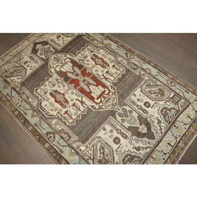 Persian Persian Bakhtiari Gray Rug Rug For Sale - Image 3 of 6