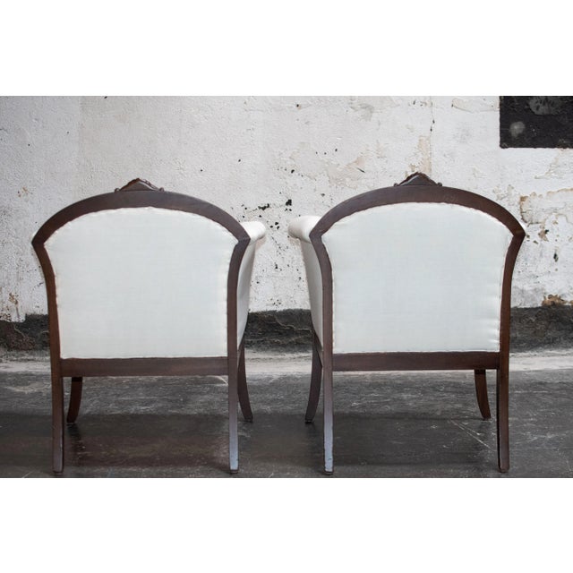 Pair of Swedish Grace Arm Chairs - Com Ready For Sale - Image 4 of 5