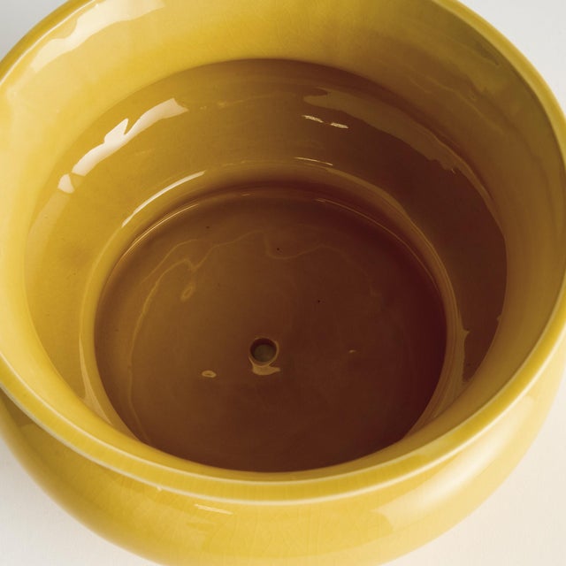 In a traditional English silhouette, this wide pot has a regal charm. Finished with a rich, yellow reactive glaze and wide...