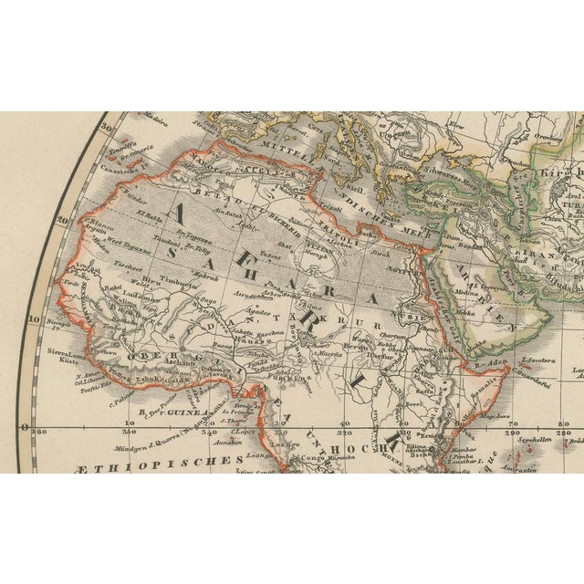 Mid 19th Century Western & Eastern Hemisphere Maps with World Double Hemisphere Engravings, 1857, Set of 2 For Sale - Image 5 of 17