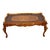 1930 French Walnut & Satinwood Inlay Carved Cherubs Hand Painted Coffee Table For Sale