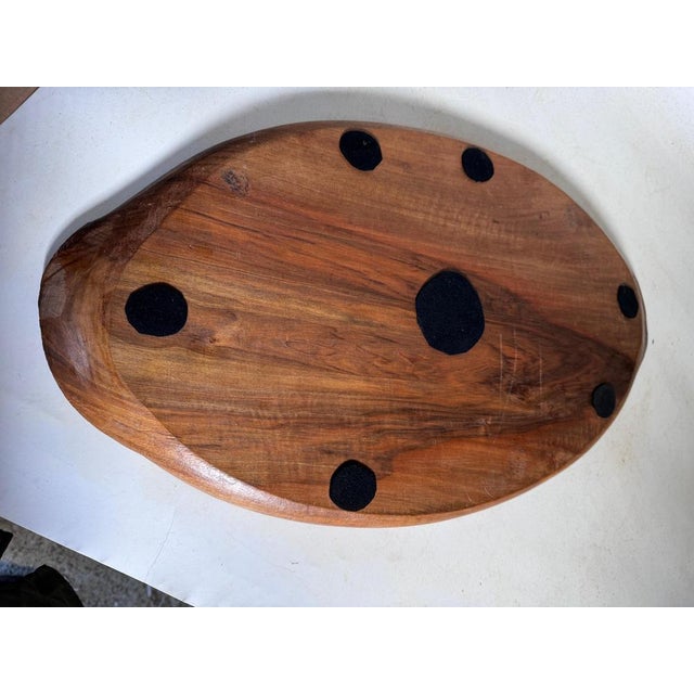 French Art Nouveau Platter in Wood, 1930 For Sale - Image 4 of 16