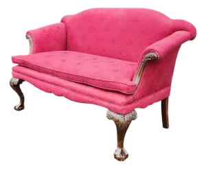 Antique Turn of the Century Chippendale Style Carved Mahogany Settee Loveseat, C1890-1910