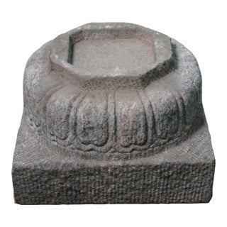 Antique Chinese Hand Carved Stone Pedestal For Sale