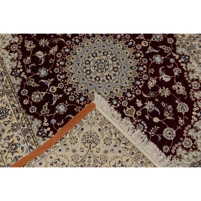 Wood Middle Eastern Hand-Knotted Rug in Silk For Sale - Image 7 of 11