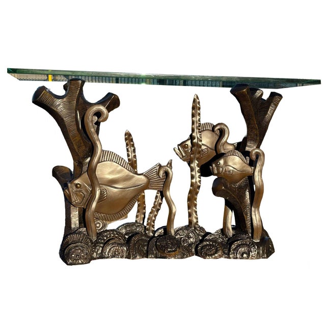 This professionally restored cast bronze piece, with its enchanting aquatic theme and intricate details, was originally...