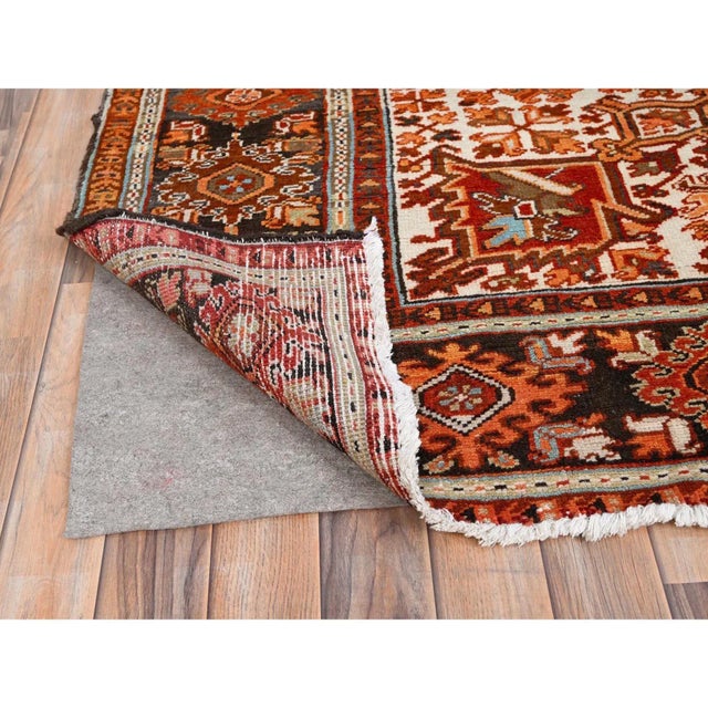 Textile 1960 Orange Vintage Persian Rug For Sale - Image 7 of 12