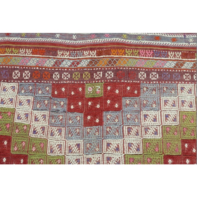 Brick Red Vintage Fethiye Flat Weave Rug For Sale - Image 8 of 10