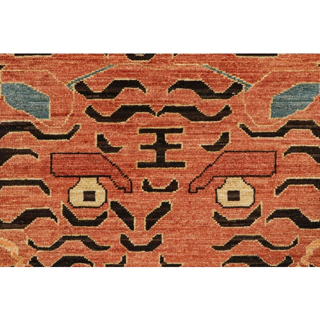 Traditional Rug & Kilim’s Custom Tiger-Skin Rug Design With Orange and Brown Pictorial For Sale - Image 3 of 7