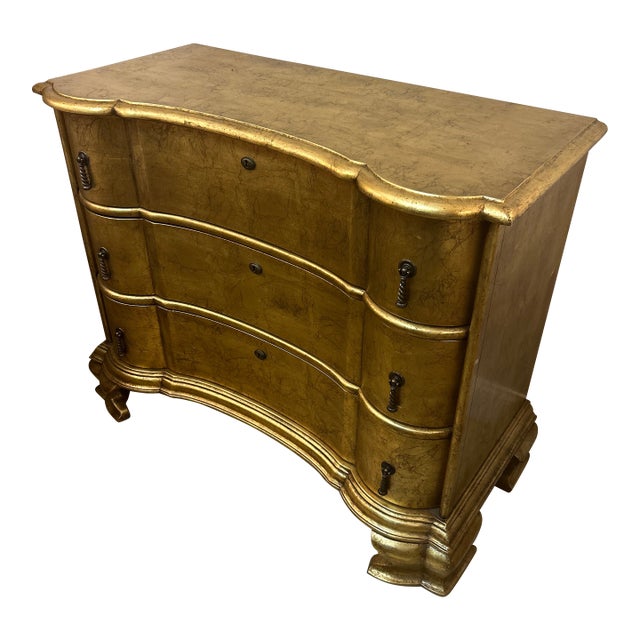 Serpentine Front Gold Leafed Commode For Sale