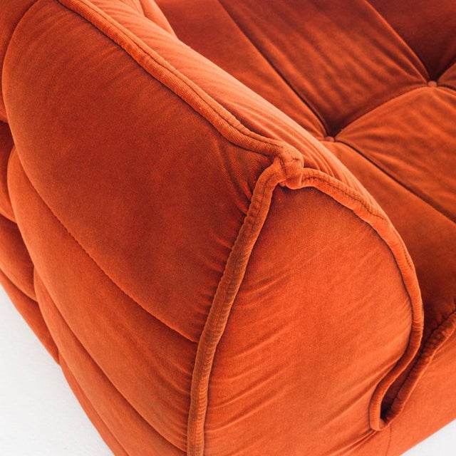 Vintage Velvet Lounge Chair from Ligne Roset, France, 1980s For Sale - Image 10 of 13