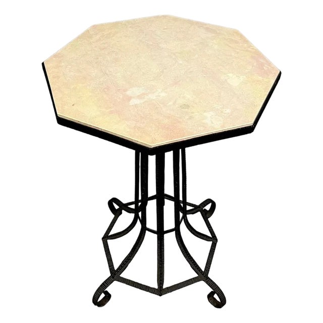 Ceremonial Pedestal Table in Hammered Iron after Edgar Brandt, 1900s For Sale