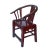 Red Lacquer Oriental Horse Shoe Curve Shape Accent Fusion Chair For Sale - Image 4 of 7