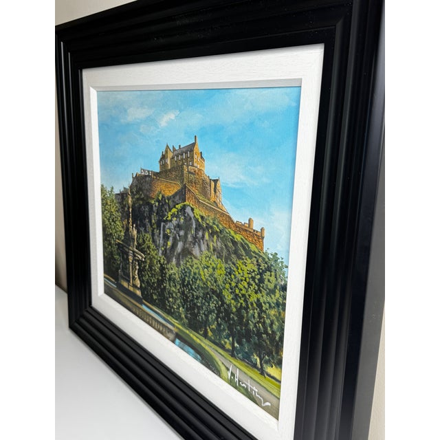 Original Scottish Painting of Edinburgh Castle & Ross Fountain by Vikki Hastings – Framed Cityscape” For Sale - Image 6 of 18