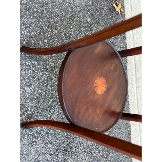 Antique 19th Century Edwardian Sheraton Mahogany Inlaid Plant Stand For Sale - Image 9 of 10