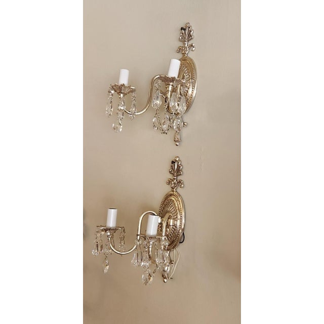 Mid-Century Modern Pair of 1990s Silver Wall Lights For Sale - Image 3 of 3