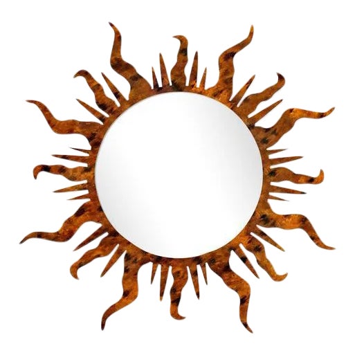 Fleur Home x Chairish Flambeau Circle Mirror in Tortoise Print Finish, 36x36 For Sale