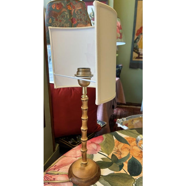 Bamboo Stem Lamp with Fire Lotus Fan by Corallina For Sale - Image 4 of 7