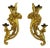 18th Century Gilded Wood and Cornucopia Floral Carving Wall Lights, Set of 2 For Sale
