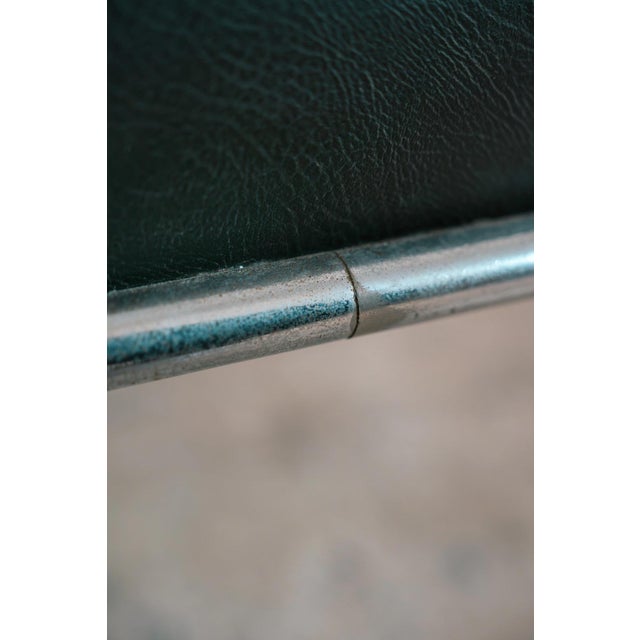 Vintage Bauhaus 2-Seater Sofa in Tubular Steel and Green Skai, 1940s For Sale - Image 9 of 11