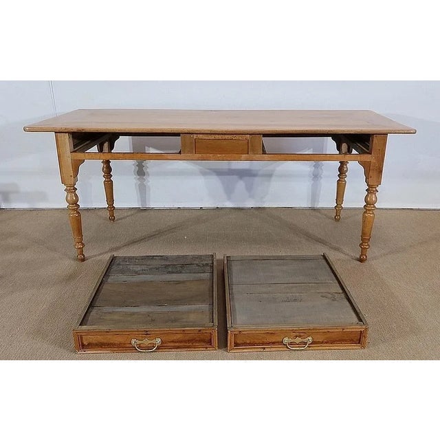 Solid Cherry Farmhouse Table, Late 19th Century For Sale - Image 17 of 18