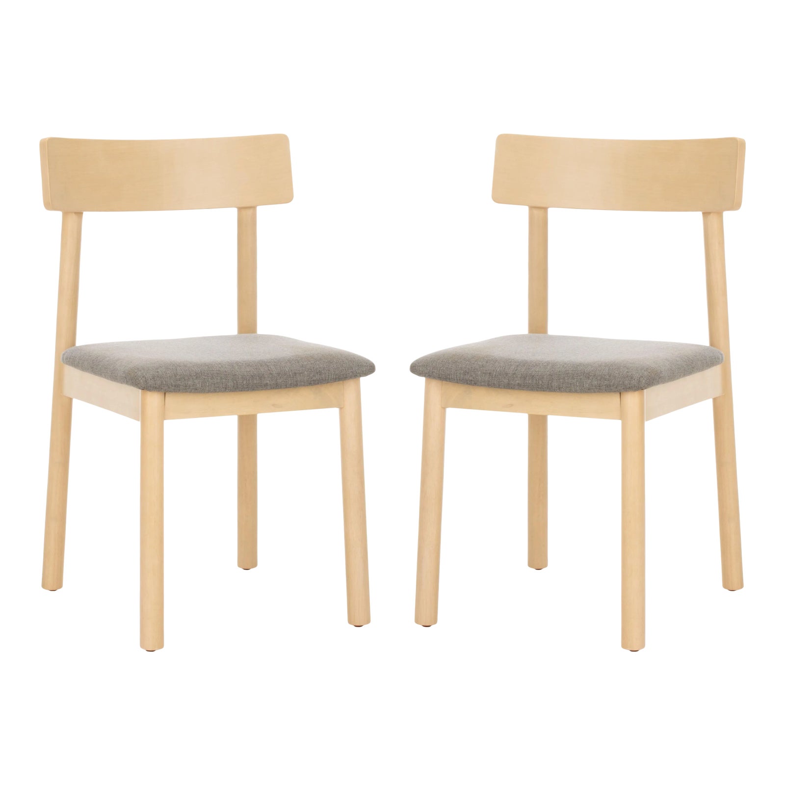 Retro Dining Chair in White Oak & Grey a Pair Chairish