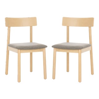 Retro Dining Chair in White Oak & Grey - a Pair For Sale