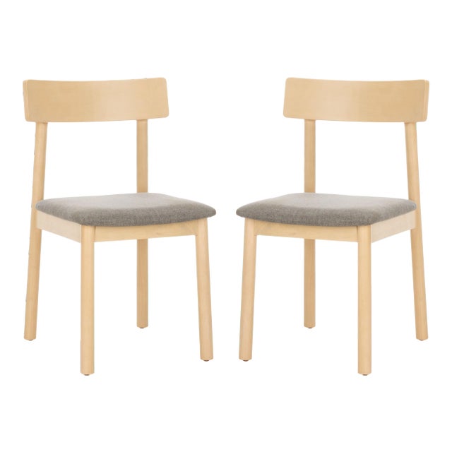 Retro Dining Chair in White Oak & Grey - a Pair For Sale